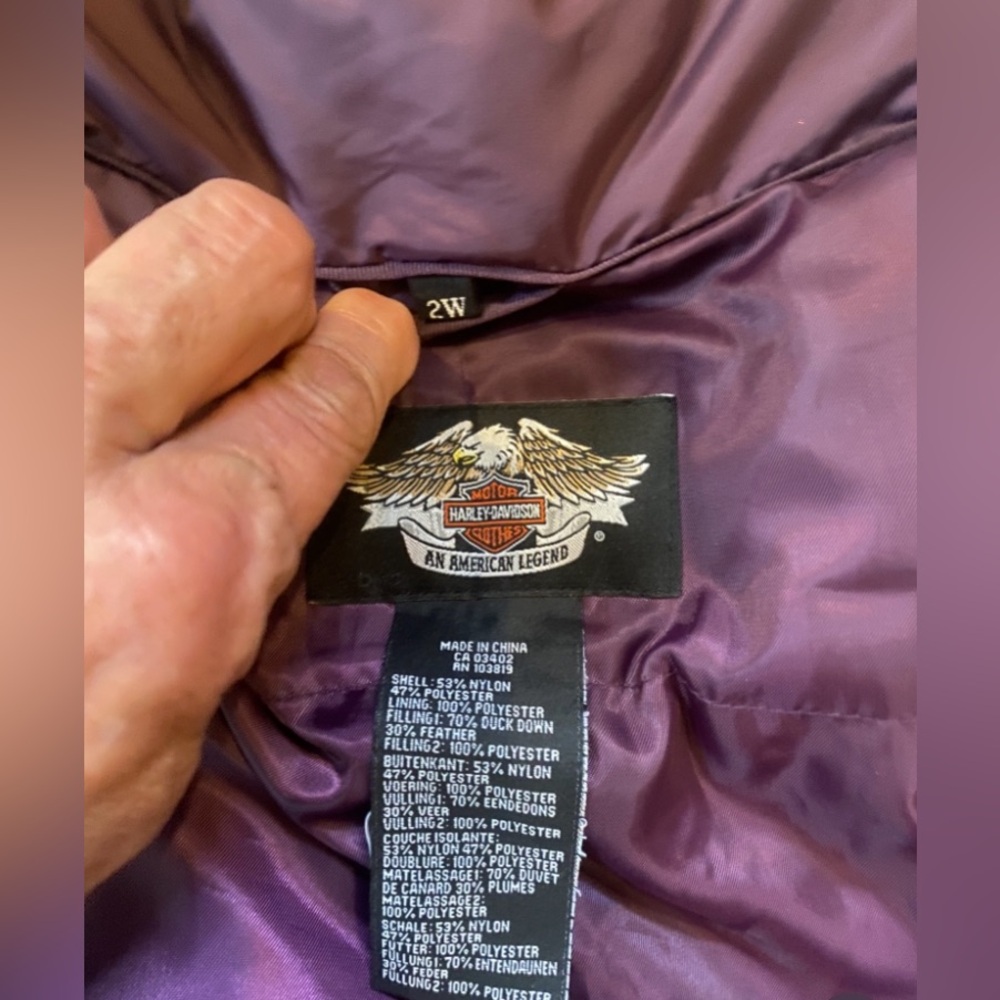 Harley Davidson 2W Purple Puffer Coat